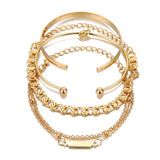 Grete | Conjunto de 4 pulseras de cadena metálica