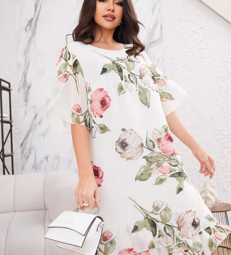Camila™ – Vestido elegante de chiffon con flores
