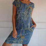 Vestido de verano para señora con bolsillos y estampado vibrante