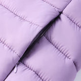 Chaqueta de Puffer Acolchada con Capucha para Mujer con Cierre Frontal