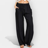 Malika | Pantalones de lino de diseño fluido