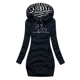 Cristina™ - Vestido de punto con estampado de latidos del corazón