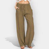 Malika | Pantalones de lino de diseño fluido