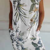 Vestido de verano para señora con bolsillos y estampado vibrante