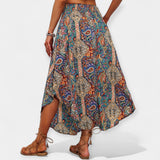 Terje | Vestido midi floreado con cintura alta Café