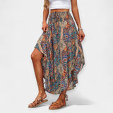Terje | Vestido midi floreado con cintura alta Café