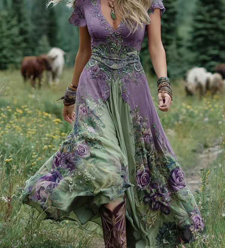 Mavis™ – Vestido maxi elegante con patrón floral