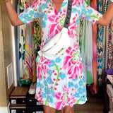 Federica™ - Vestido con mangas cortas y estampado floral