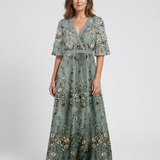 Evadne | Vestido maxi estampado con escote en V