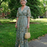 Evadne | Vestido maxi estampado con escote en V