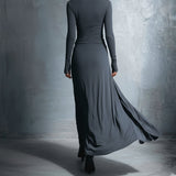 Vittoria ❘ Vestido largo de manga larga con cinturón para otoño