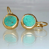 Birgita | Pendientes de turquesa dorados – elegancia excepcional