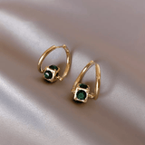Ülle | Reales Brillantes Pendientes Verdes en Oro - Ideal para Eventos Especiales