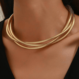 Aurora | Collar Vintage de Oro Multicapa — Estilo Exquisito