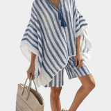 Salomé | Conjunto de blusa y pantalones cortos Svītrains Nancy