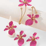 Berit | Conjunto de accesorios de flores: pulsera, pendientes y anillos
