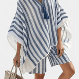 Salomé | Conjunto de blusa y pantalones cortos Svītrains Nancy