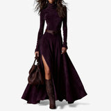 Marinucci™ Vestido largo de manga larga con cinturón para otoño / invierno