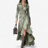 Sandie™ Vestido largo, de manga larga y con cinturón, para el otoño