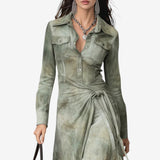 Sandie™ Vestido largo, de manga larga y con cinturón, para el otoño