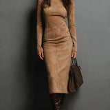 Mildred™ Vestido largo elegante en ante
