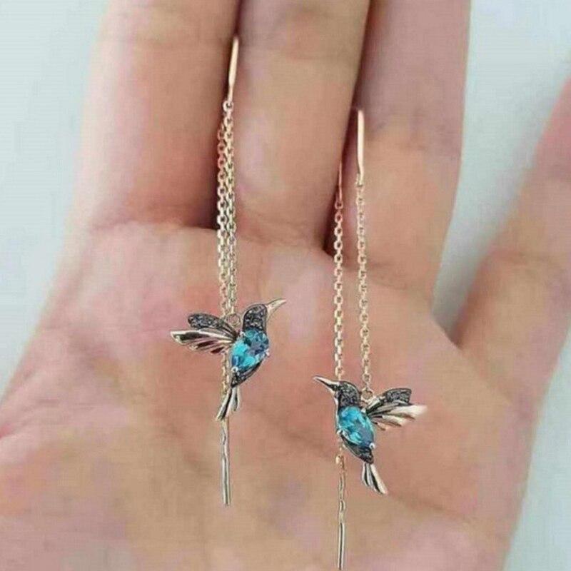 Kolibri | Pendientes elegantes con alas - esmalte y cristales