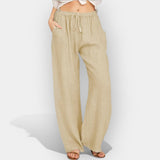 Malika | Pantalones de lino de diseño fluido