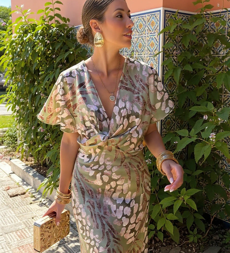 CLARANDRA™ - VESTIDO MIDI COBRE