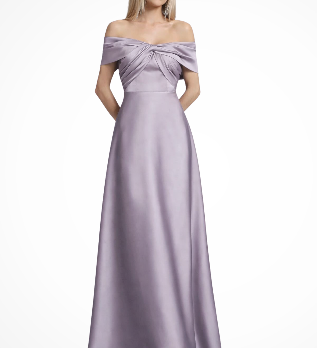 Lauren | Vestido Maxi de Mujer con Hombros Descubiertos y Nudo Retorcido