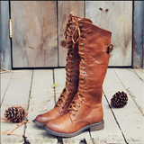Désirée - Elegantes botins altos com cadarços para mulheres