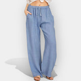 Malika | Pantalones de lino de diseño fluido