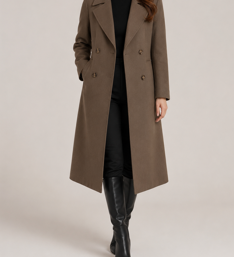 Abrigo Trench de Doble Botón para Mujer