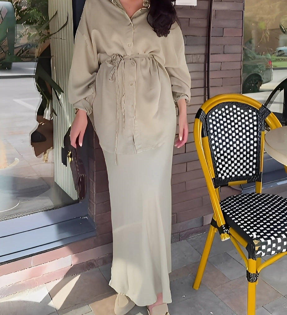 Līga | conjunto con blusa anudada