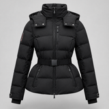 Chaqueta acolchada con capucha para mujer y cintura ceñida