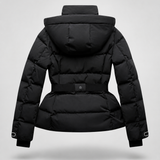 Chaqueta acolchada con capucha para mujer y cintura ceñida