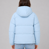 Chaqueta acolchada con capucha para mujer, con cierre frontal y bolsillos