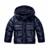 Chaqueta de Plumas con Capucha para Mujeres con Cierre Frontal y Bolsillos