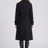Abrigo Trench Largo para Mujer con Frente de Doble Botón