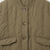Chaqueta Acolchada para Mujer con Botones y Bolsillos con Solapa