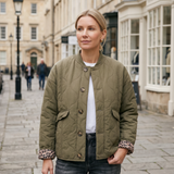 Chaqueta Acolchada para Mujer con Botones y Bolsillos con Solapa