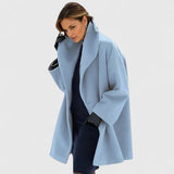 Abrigo Largo Oversized para Mujer con Cuello de Solapa y Botones