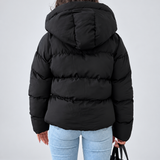 Chaqueta de Plumas con Capucha Oversized para Mujer con Cremallera Frontal